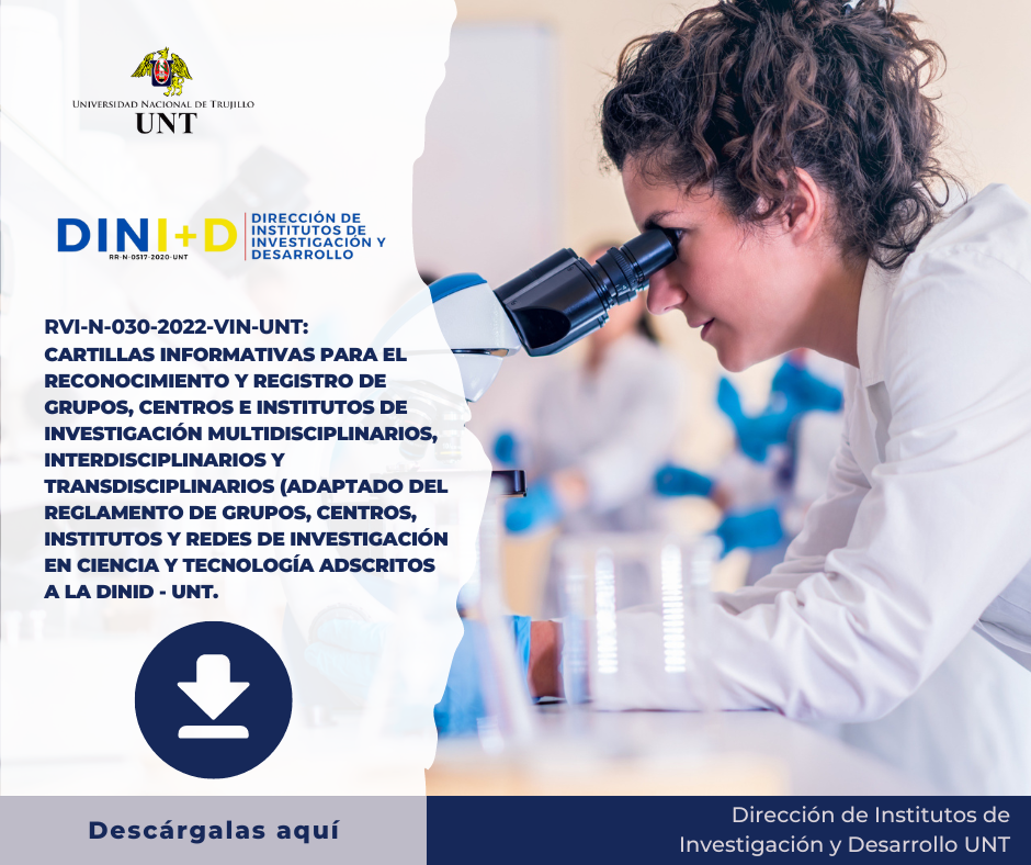 CARTILLAS INFORMATIVAS DE LA DIRECCIÓN DE INSTITUTOS DE INVESTIGACIÓN Y DESARROLLO UNT