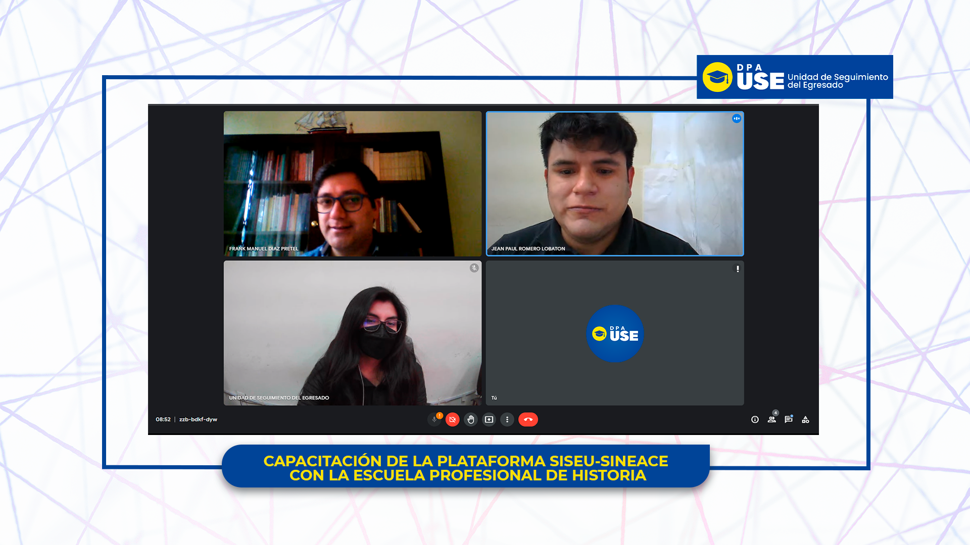 CAPACITACIÓN AL ESCUELA PROFESIONAL DE HISTORIA, PLATAFORMA SISEU-SINEACE