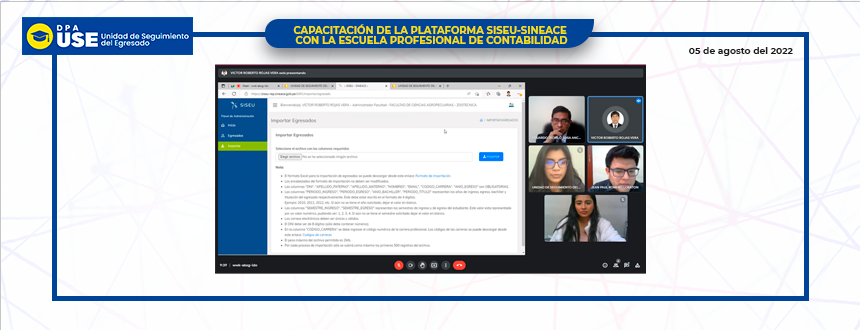 CAPACITACIÓN AL ESCUELA PROFESIONAL DE - ZOOTENIA, PLATAFORMA SISEU-SINEACE