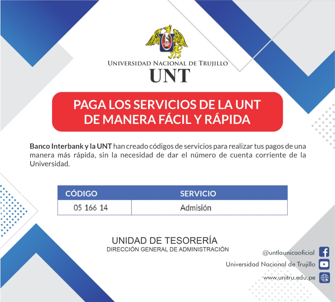 PAGO DE TASAS POR INSCRIPCION AL PROCESO DE ADMISION 2023-I (TRUJILLO)